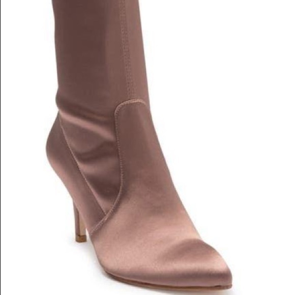 STUART WEITZMAN SATIN Cling Stretch Boots - Picture 2 of 8